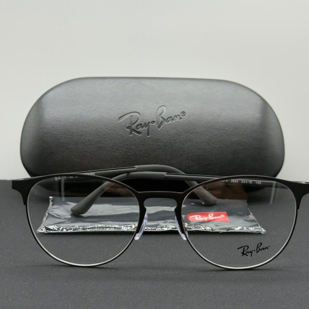 Ray-Ban Black and Silver Round Metal Glasses